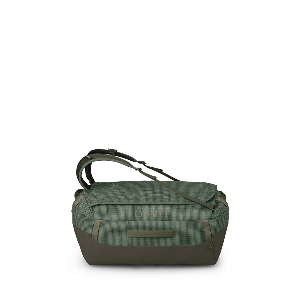 Side image of the Transporter Duffel 65 in the color Pine Leaf