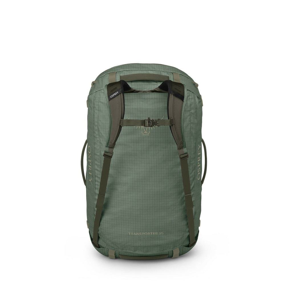 back image of the Transporter Duffel 95 in the color Pine Leaf / Earl Grey