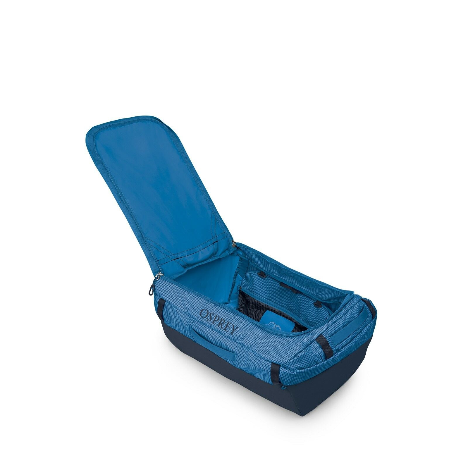 internal image of the Transporter Duffel 95 in the color Blue Flame
