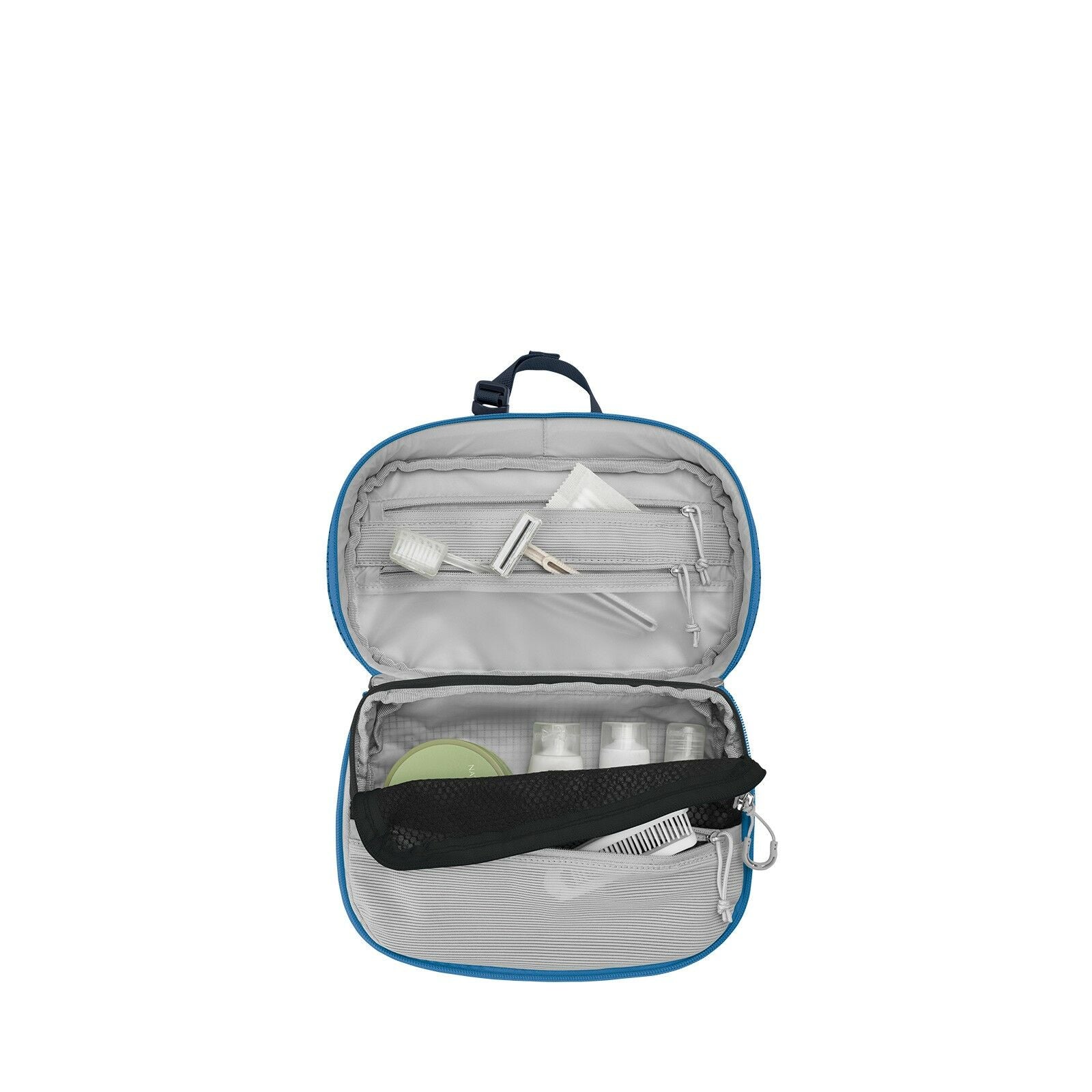 Internal image of the Transporter Toiletry Kit in the color Blue Flame