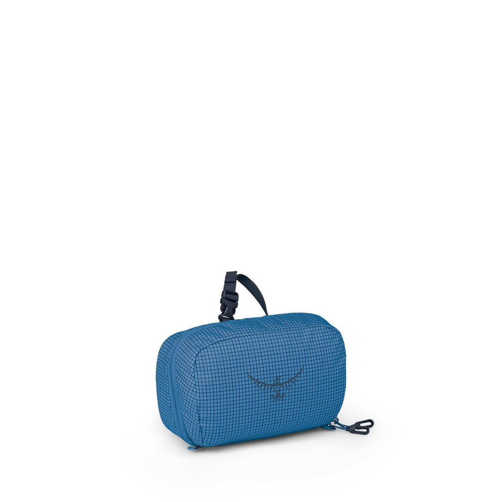 Side image of the Transporter Toiletry Kit in the color Blue Flame