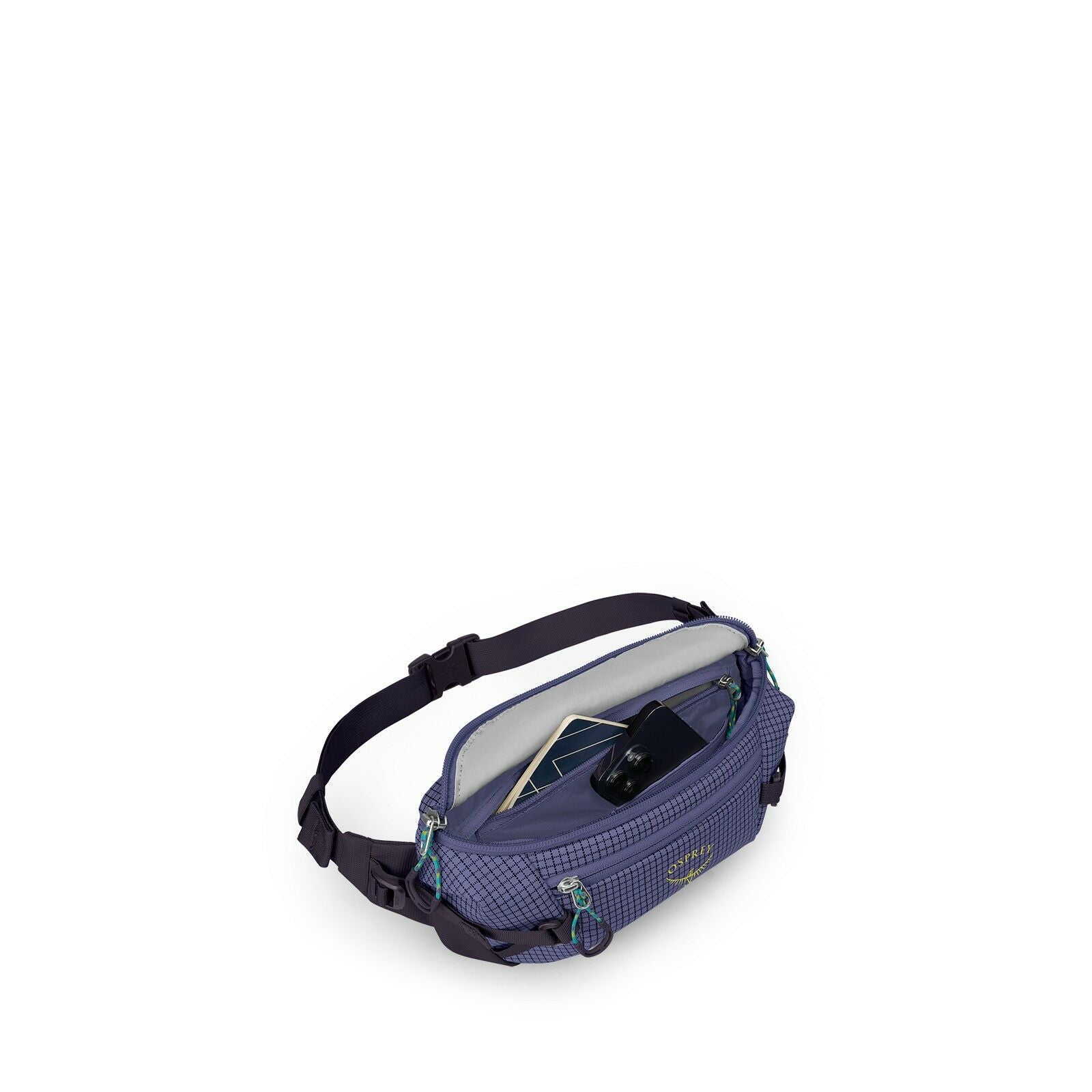 Internal image of the Transporter Waist Pack in the color Euphoria Purple