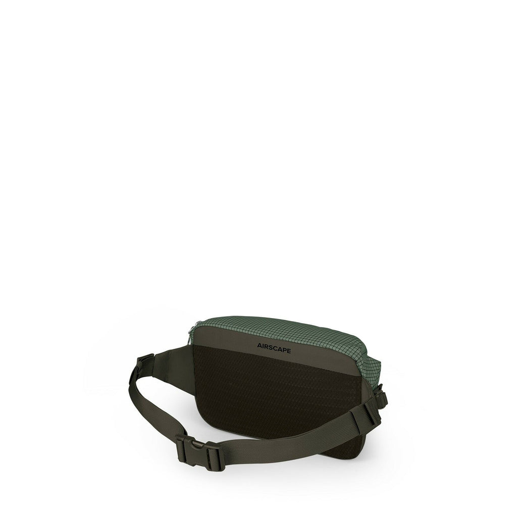 Side back image of the Transporter Waist Pack in the color Pine Leaf