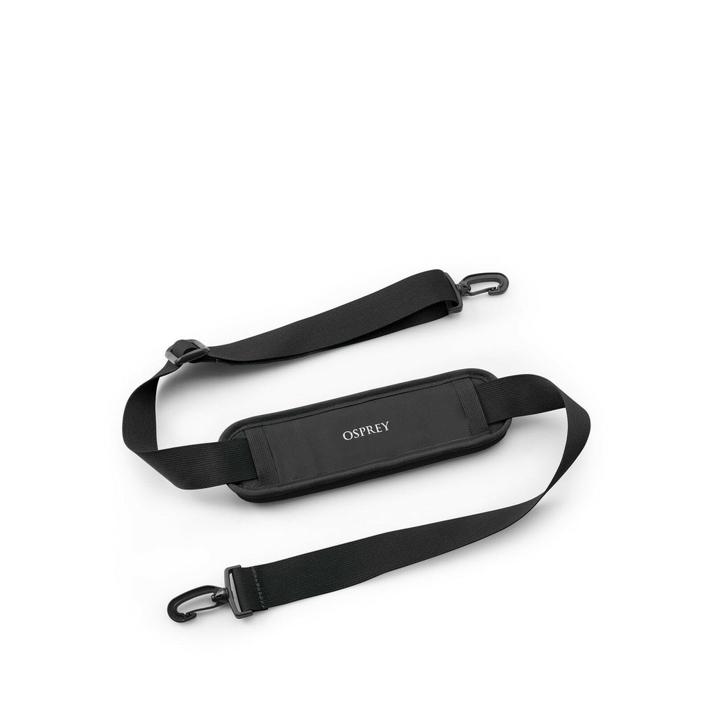 side view of the Travel Shoulder Strap in color black