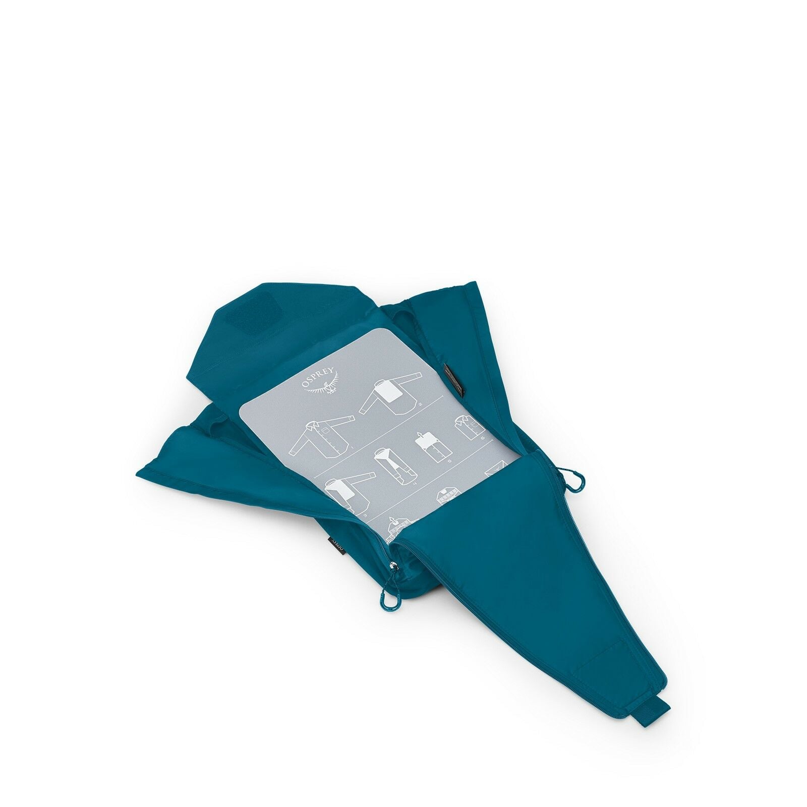 side view of the Ultralight Garment Folder in color waterfrontblue