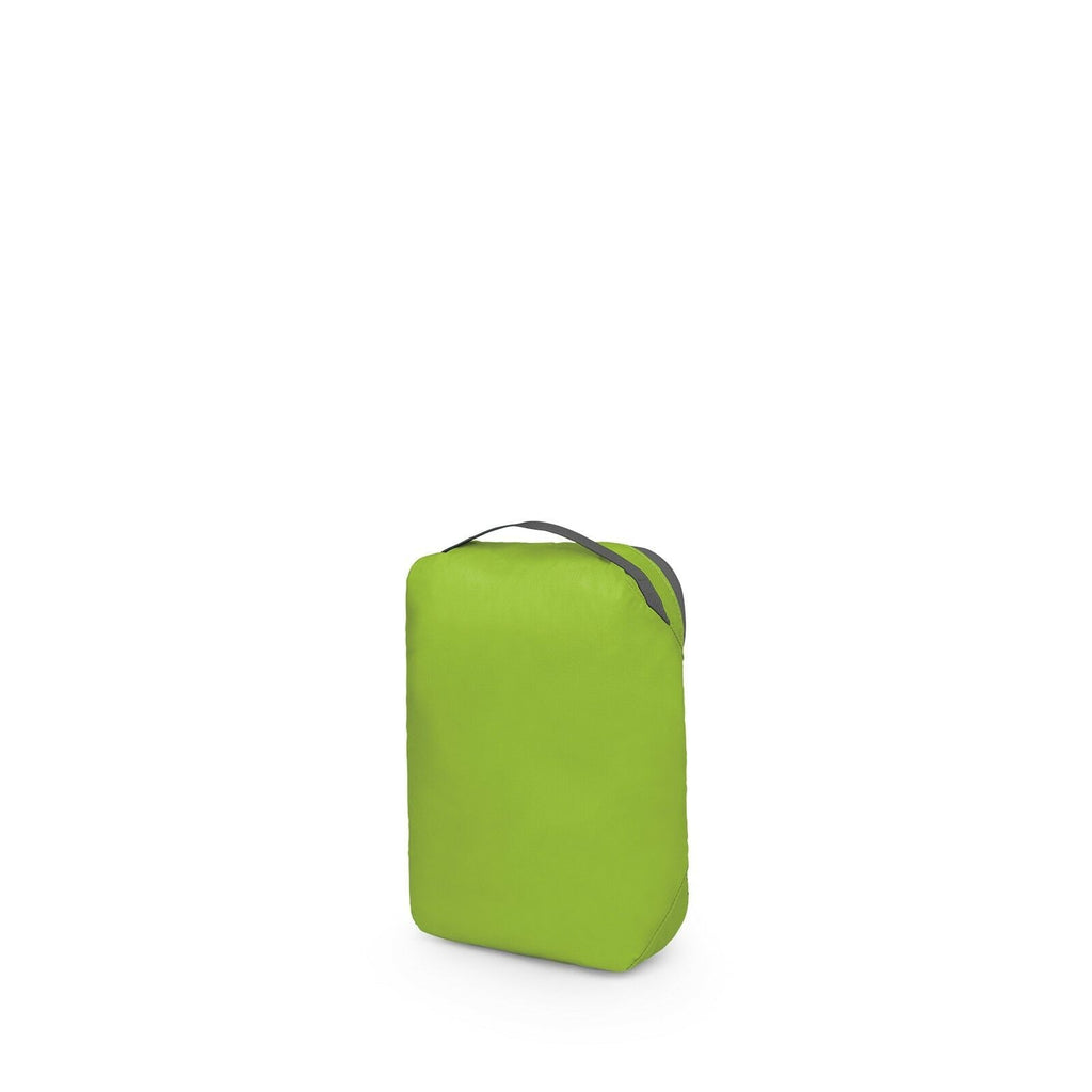 a 4/5 view of the Ultralight Packing Cube Medium in color limongreen