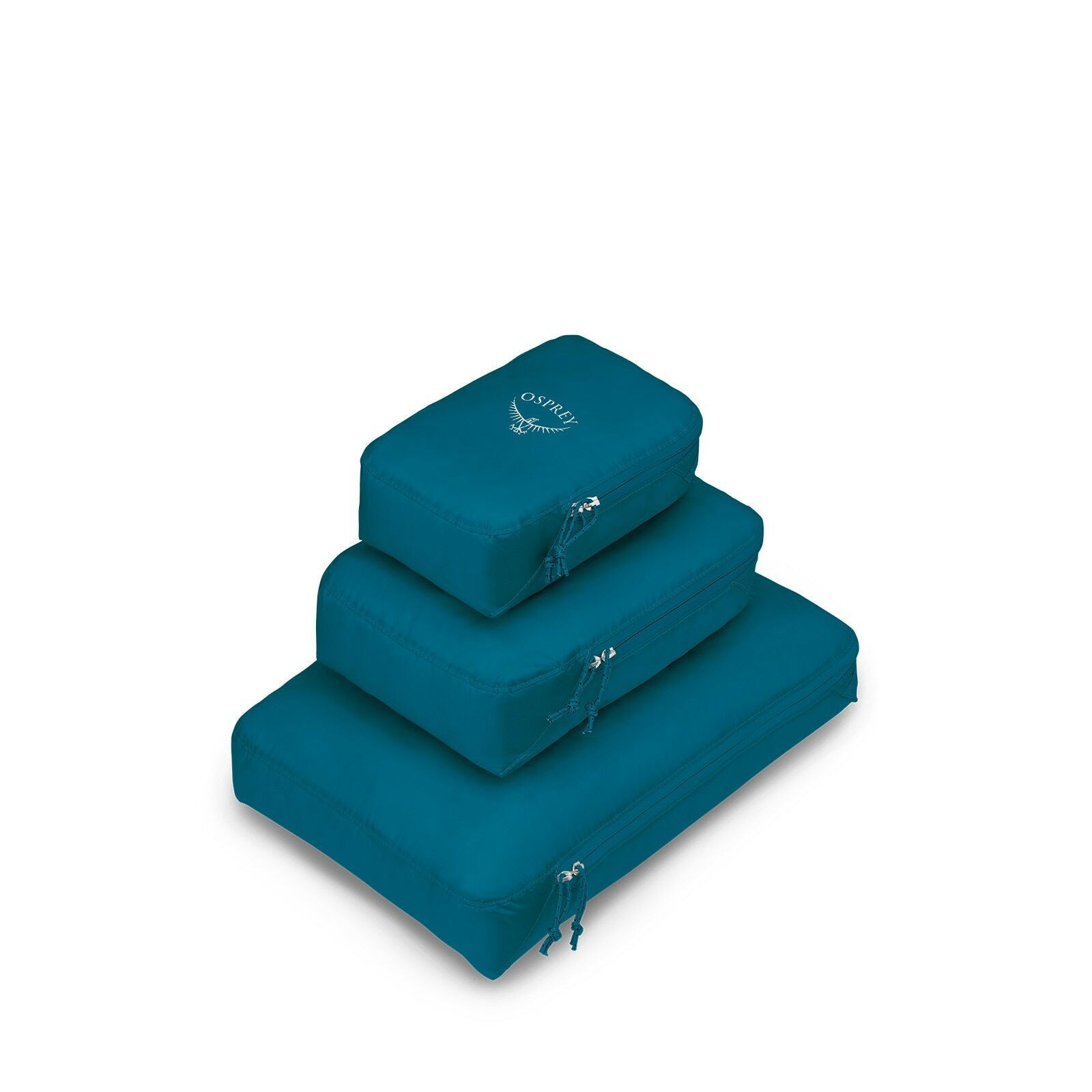 side view of the Ultralight Packing Cube Set in color waterfrontblue