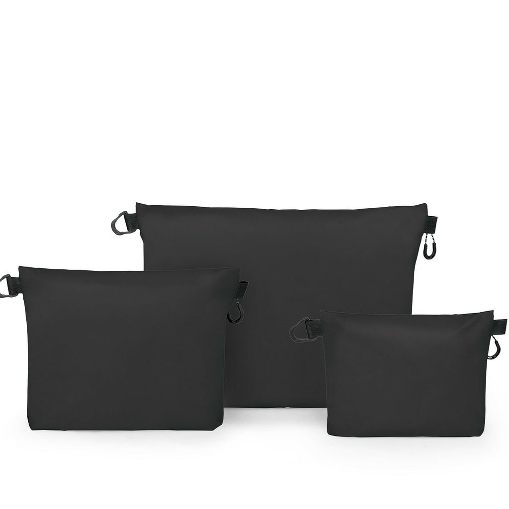 a back view of the Ultralight Zipper Sack Set in color black