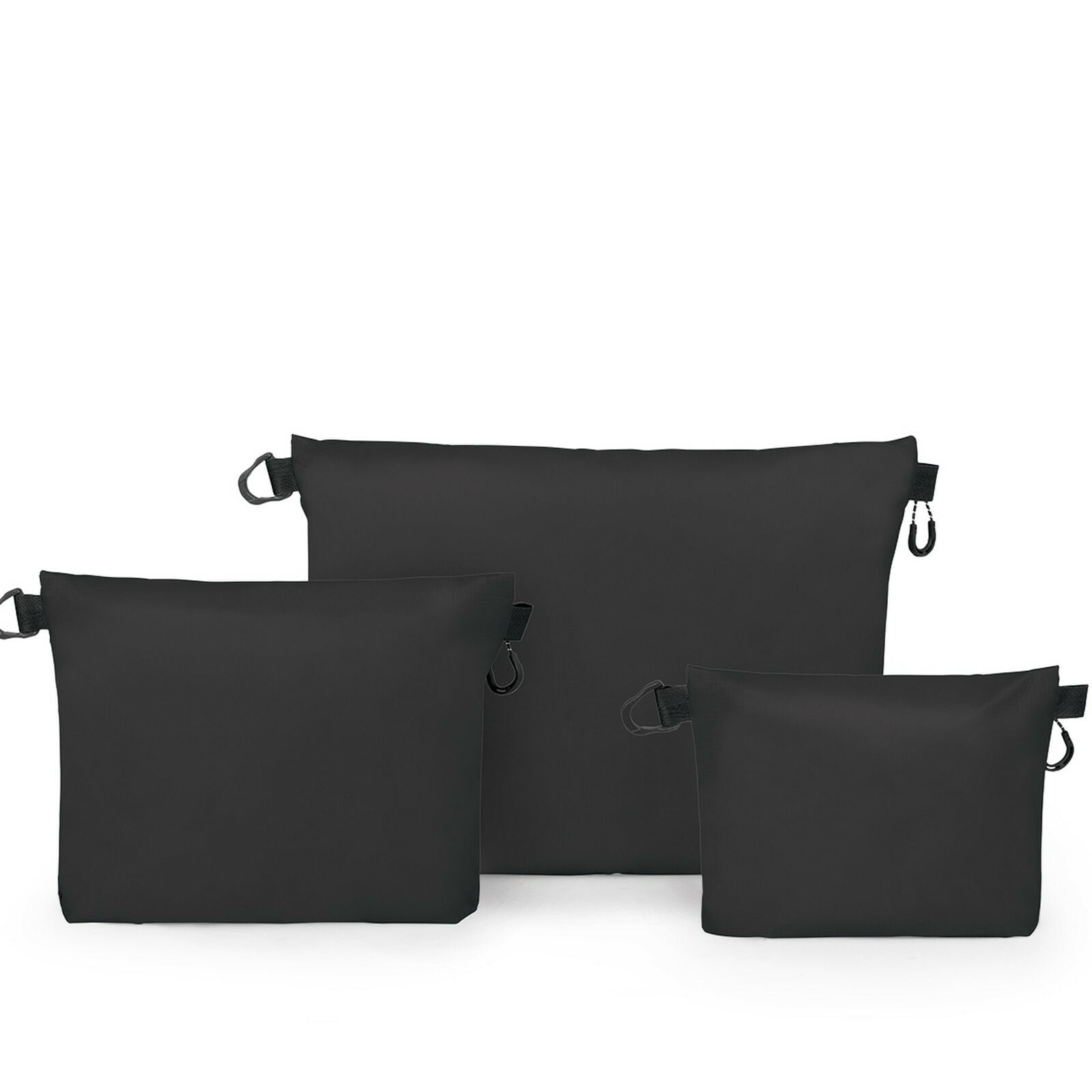 a back view of the Ultralight Zipper Sack Set in color black