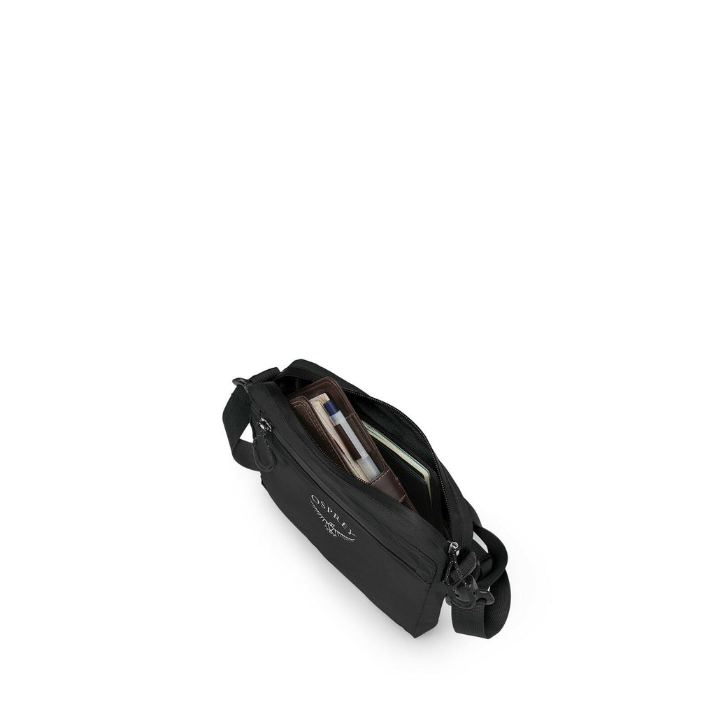 side view of the Ultralight Shoulder Satchel in color black