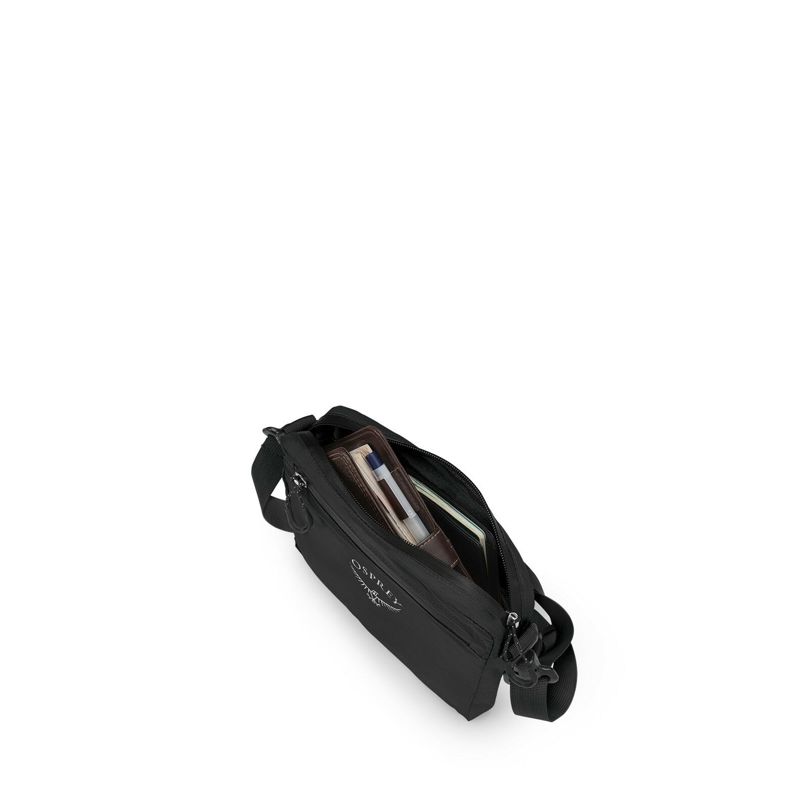 side view of the Ultralight Shoulder Satchel in color black