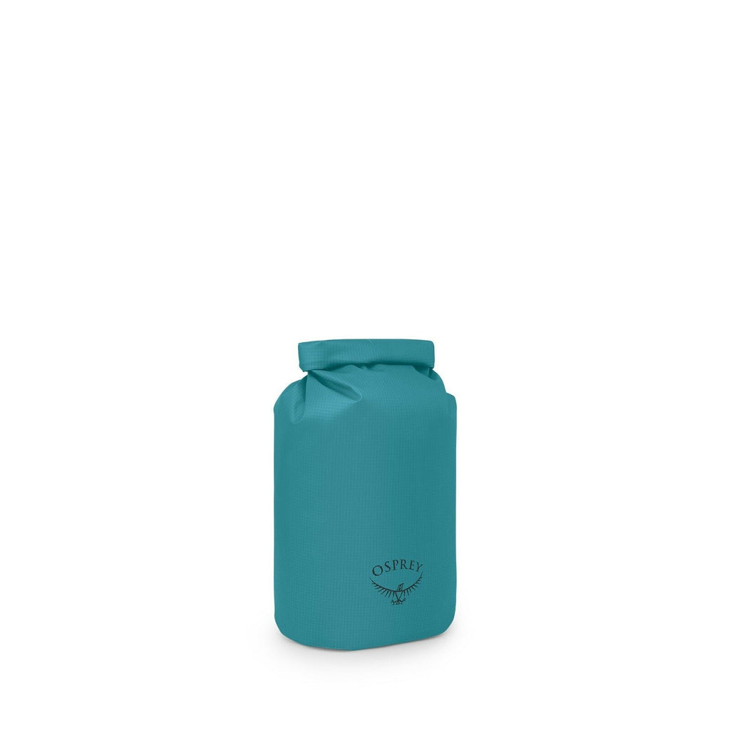 side view of the Wildwater Dry Bag 15 in color bluespikemoss