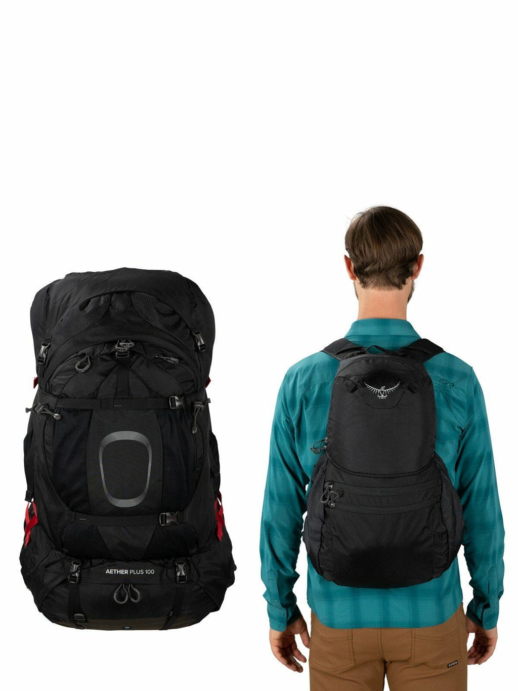 a detail of the Aether&trade; Plus 85 in color black