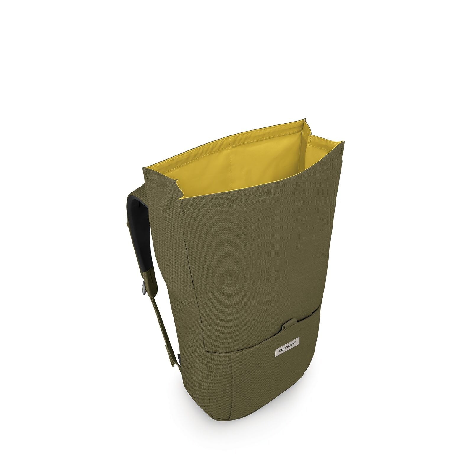 Internal image of the Arcane Roll top pack in the color Moss Green Heather