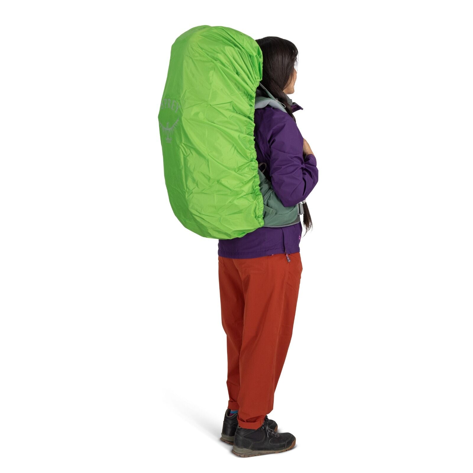 person modeling ARIEL 55 with pack cover