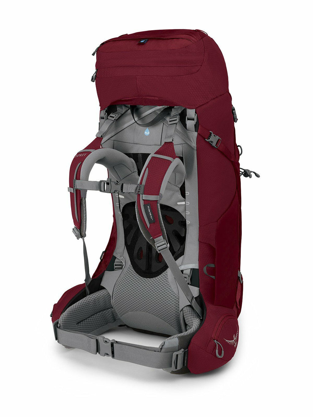 a 4/5 view of the ARIEL 55 in color claretred