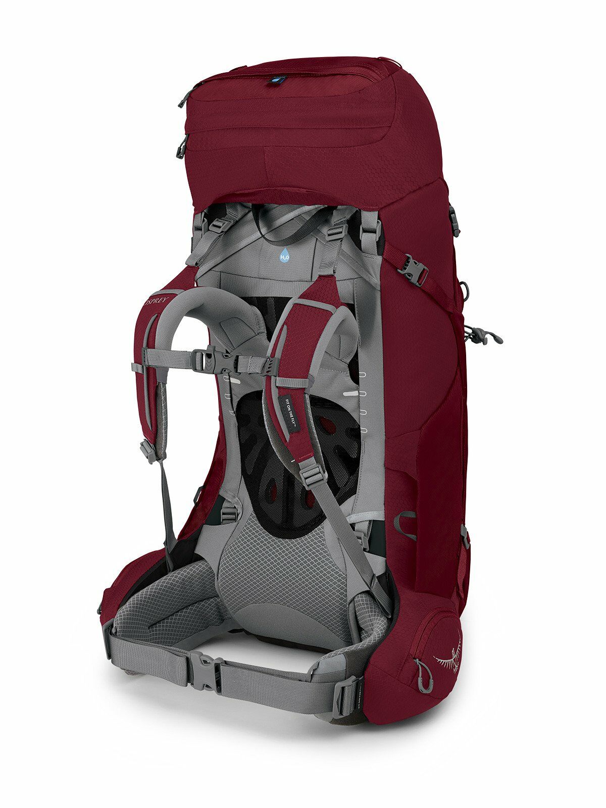 a 4/5 view of the ARIEL 55 in color claretred