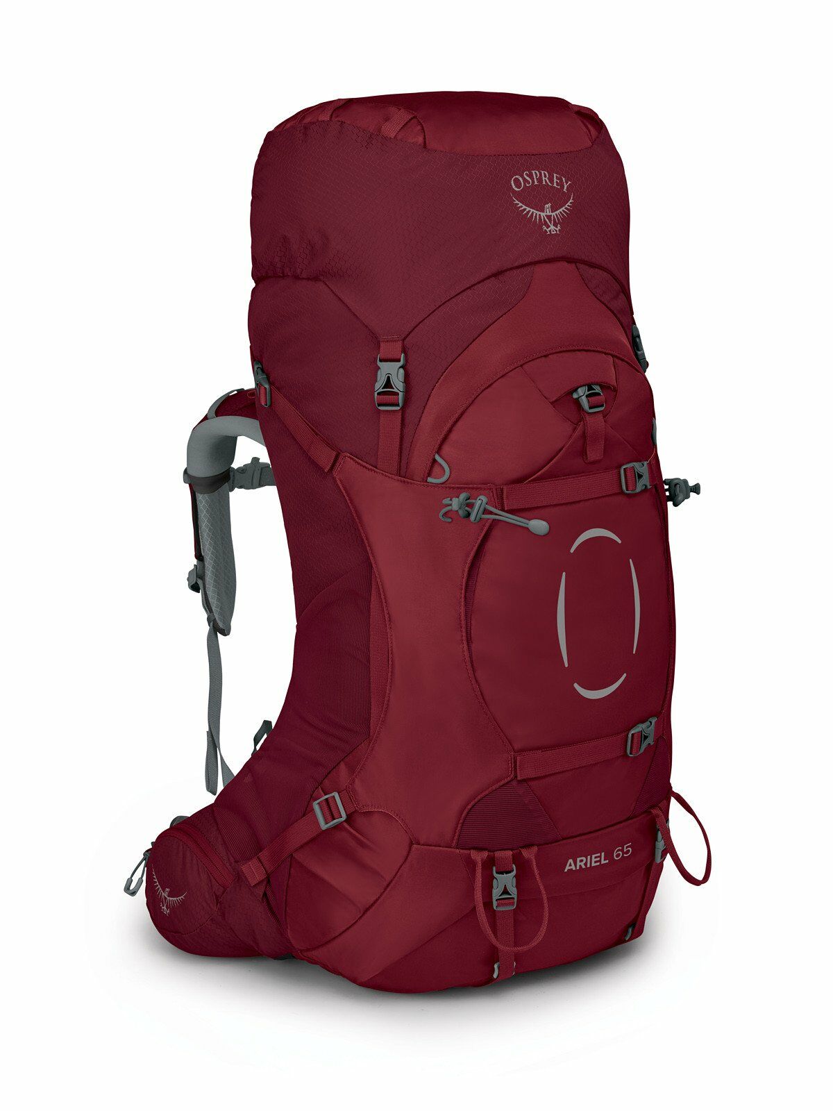 side view of the ARIEL 65 in color claretred