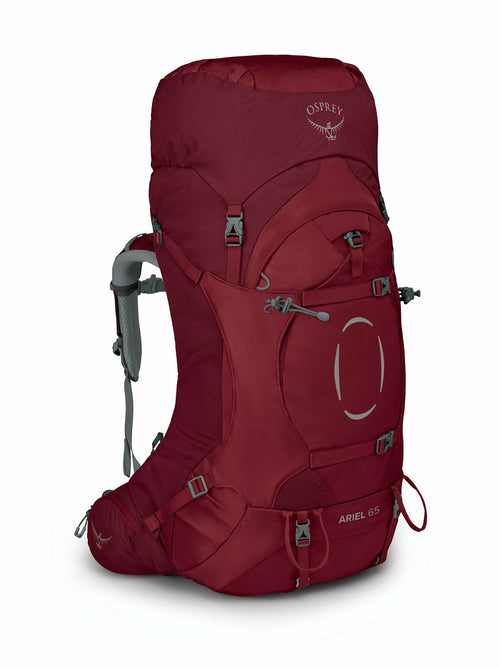 side view of the ARIEL 65 in color claretred