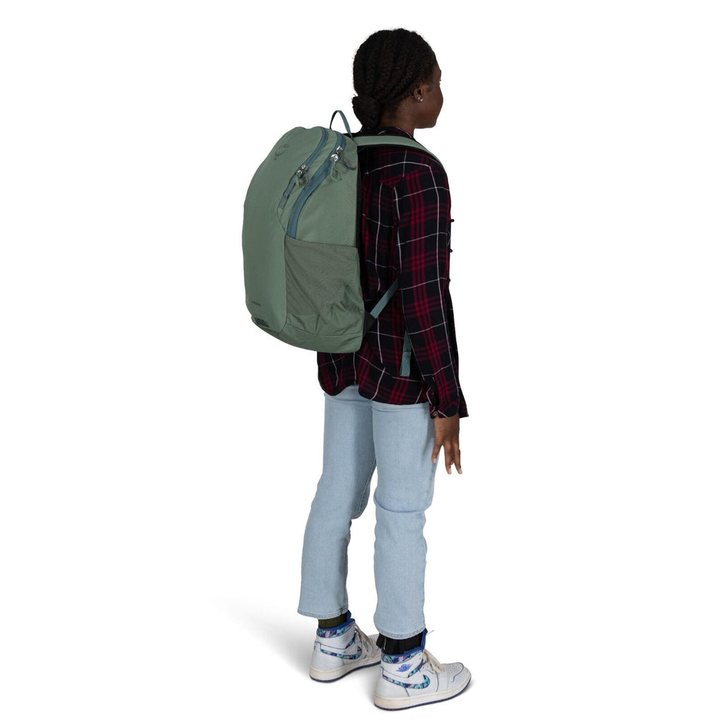 a person modeling the Astronova in color Pine Leaf Green