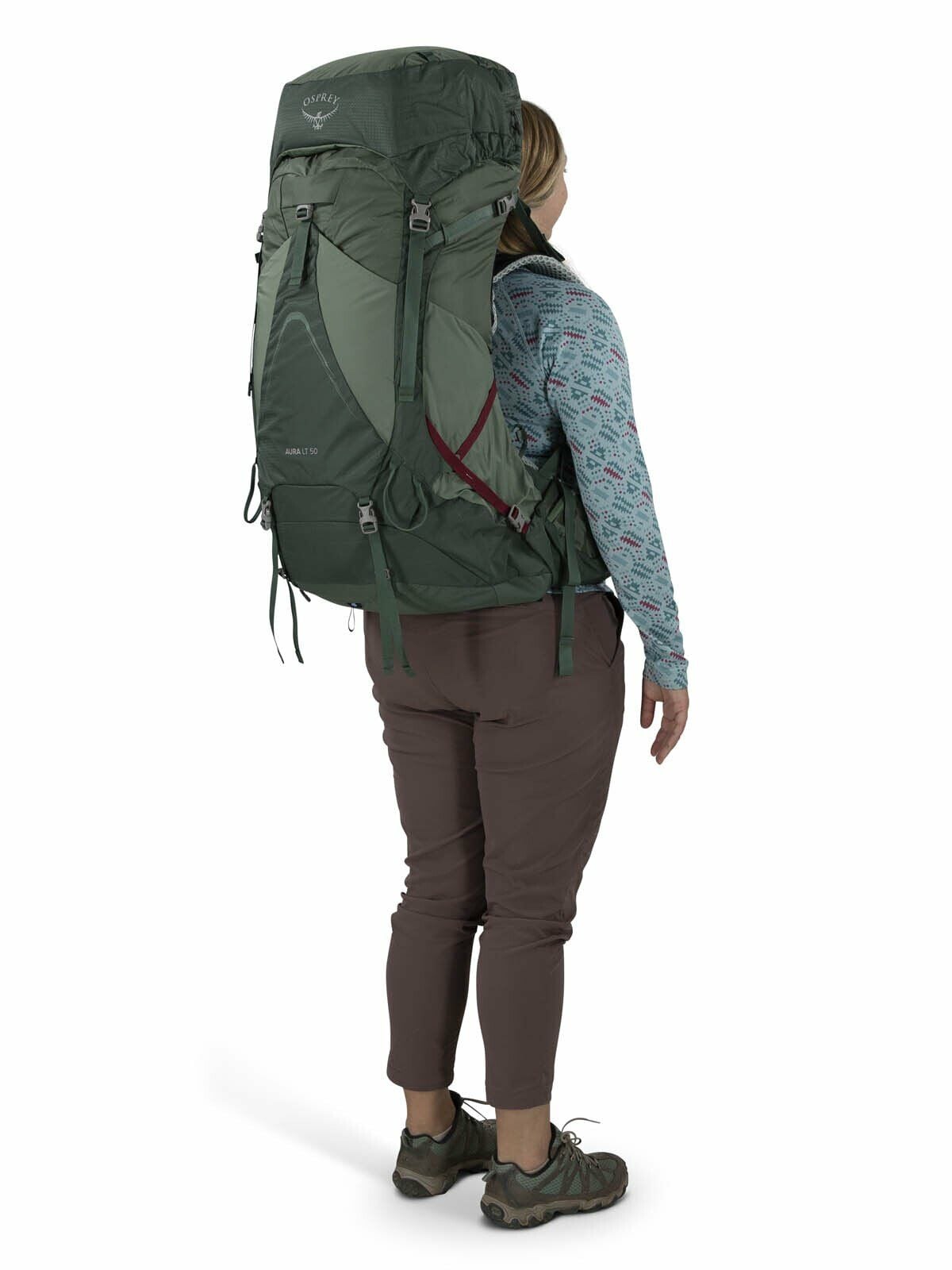 a detail of the AURA AG LT 50 in color Koseret/Darjeeling Spring Green