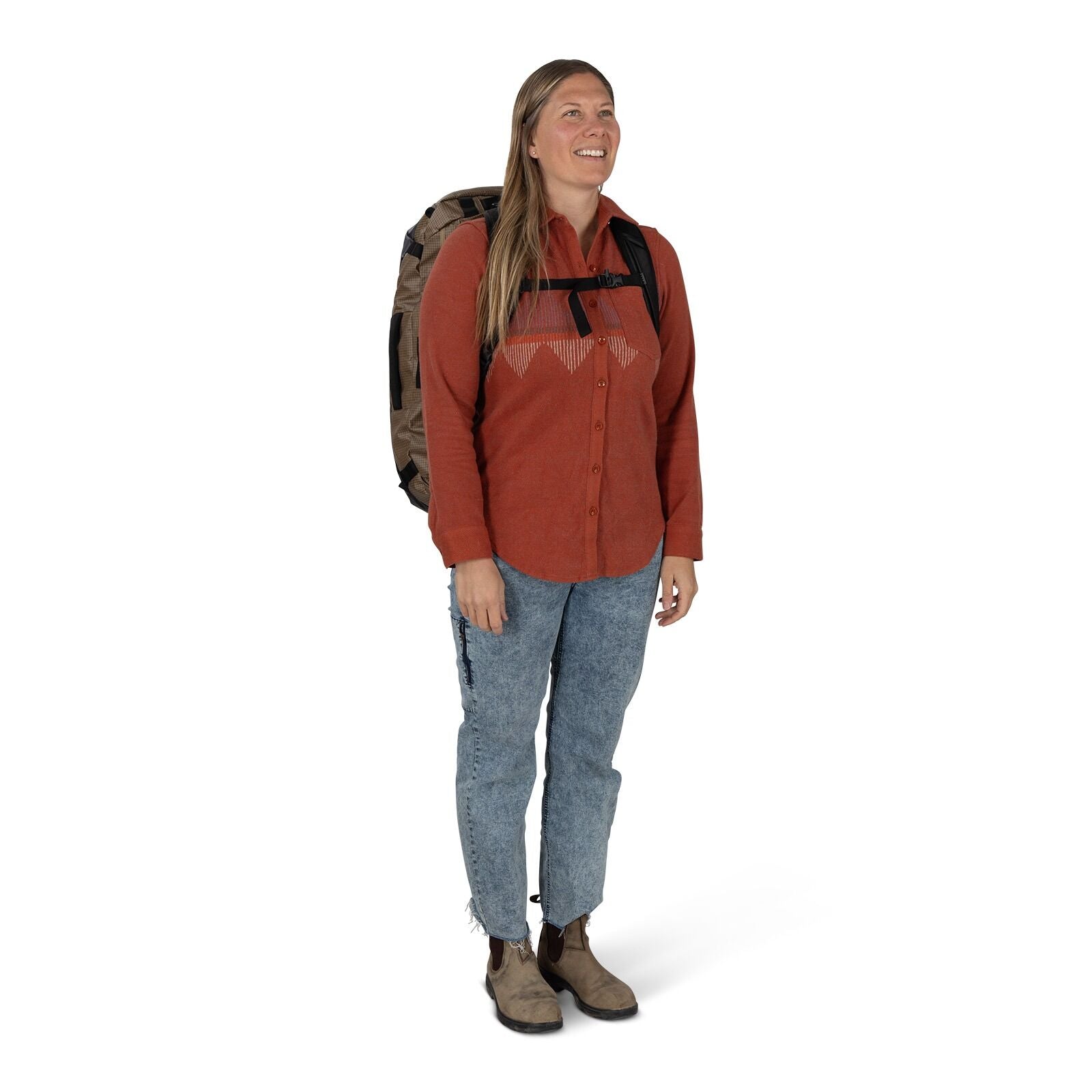 on-body image of the Campcore Transporter Duffel 65