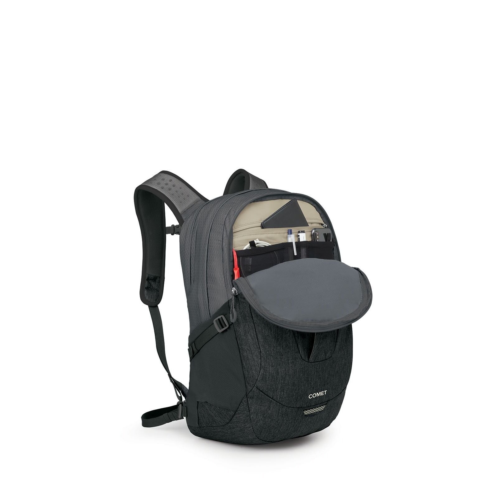 internal image of the Osprey Comet in the color Phantom Grey Heather