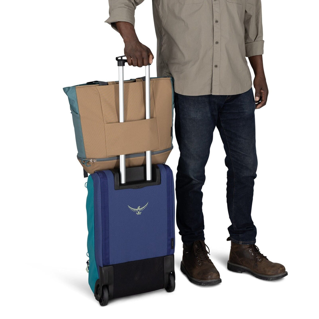 detailed image of Daylite Large Tote with the wheeled daylite handle through back of Large Tote