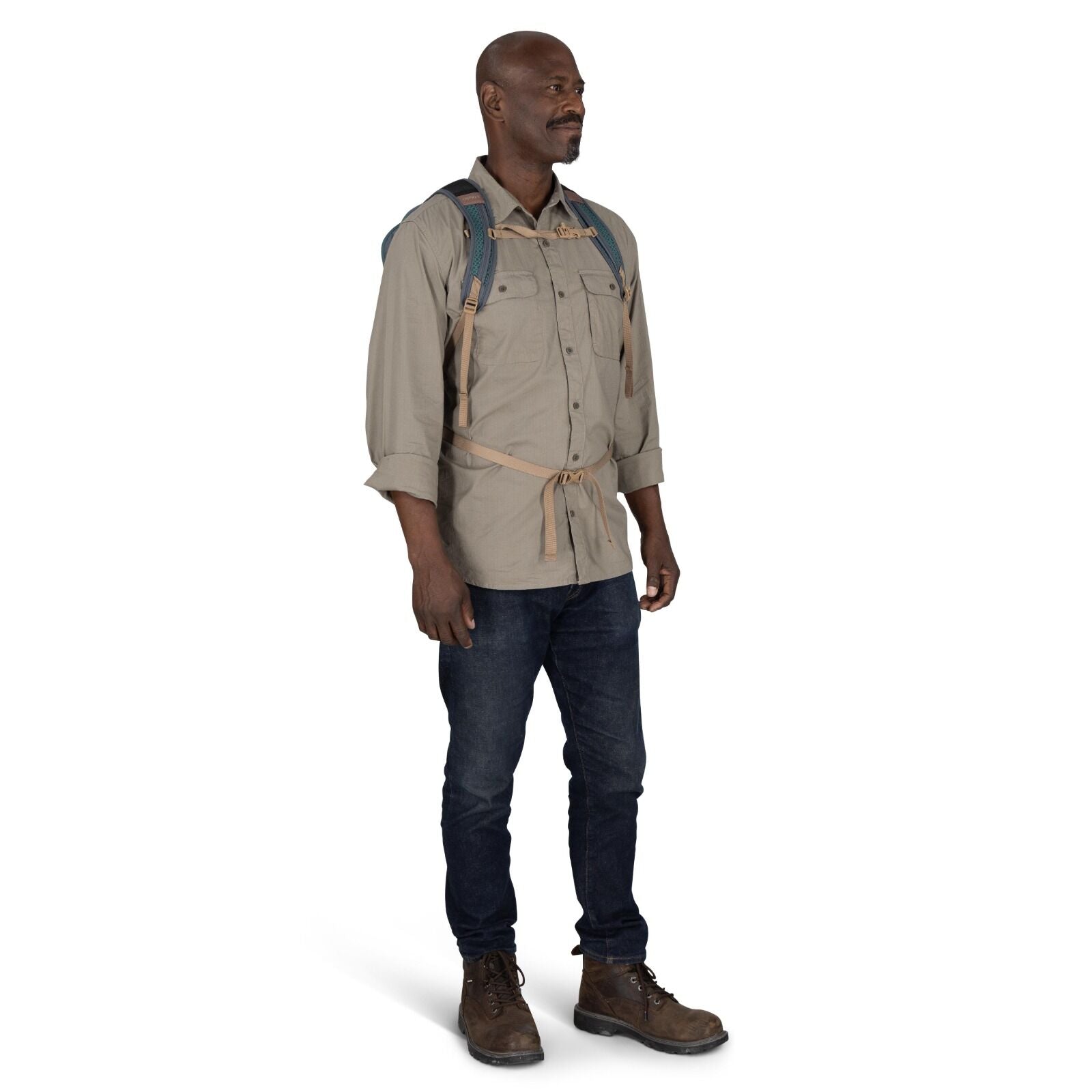 on-body image of the Daylite Plus in the color Cascade Blue/Latte Brown
