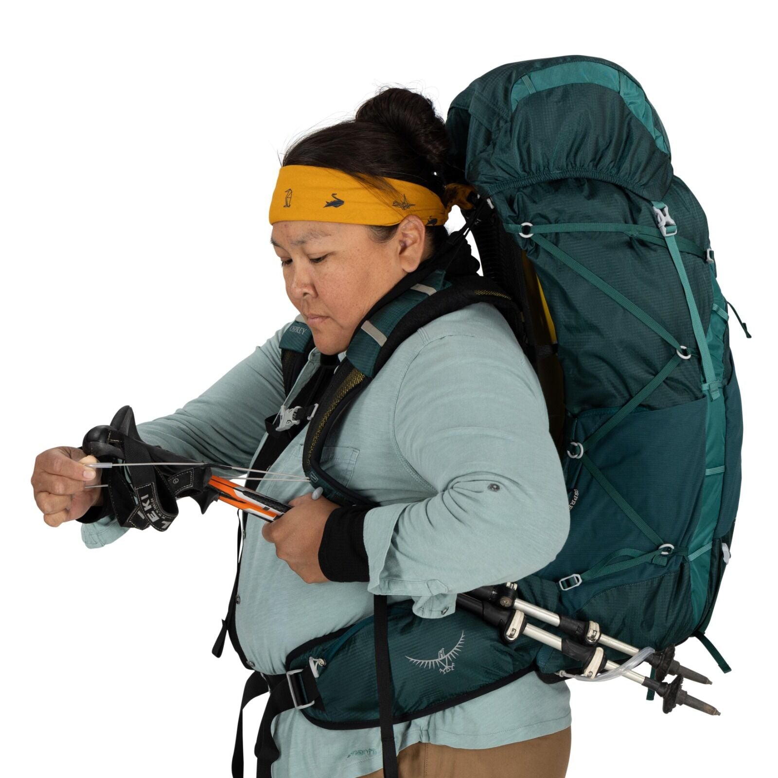 model wearing the Eja 58 Extended Fit in color Deep Teal