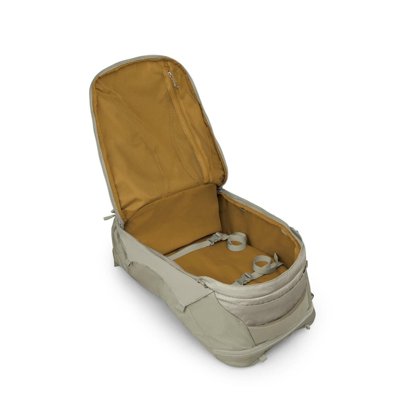 Internal image of Osprey Fairview 40 and Danner collaboration in the color Sandy Grey-Sawdust