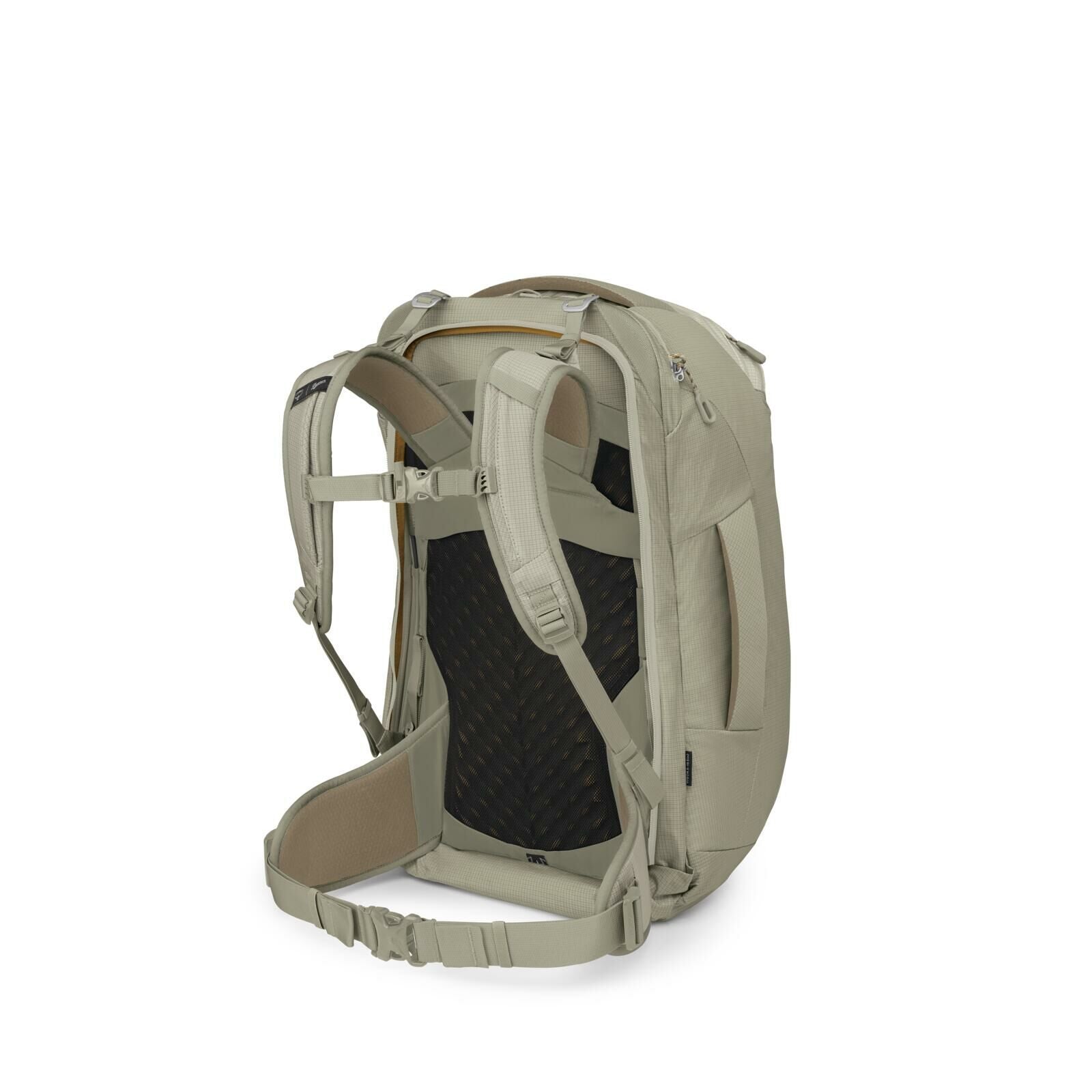 Sideback image of Osprey Fairview 40 and Danner collaboration in the color Sandy Grey-Sawdust