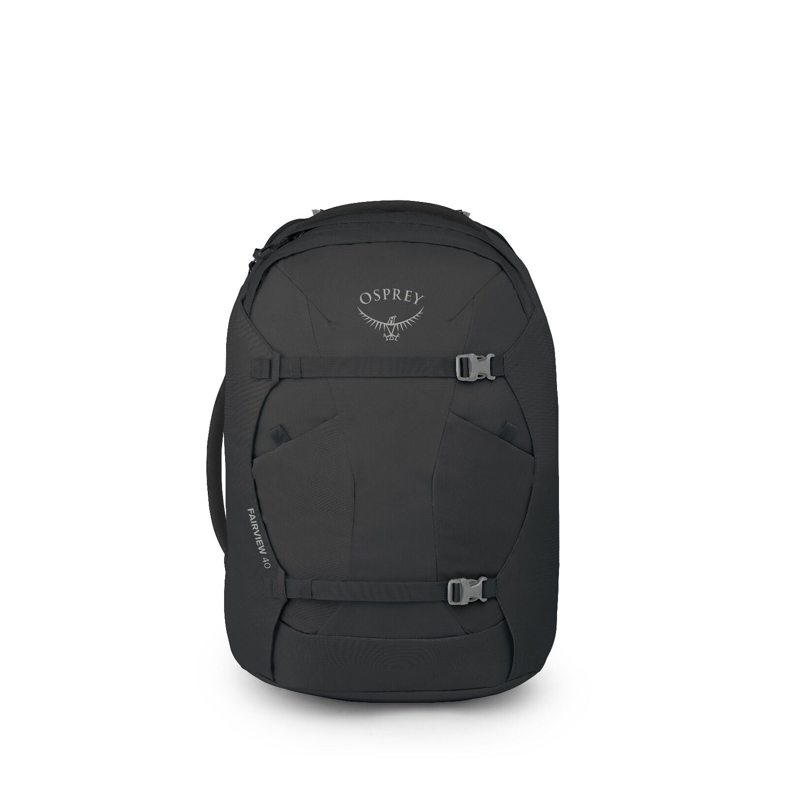 Front view of the Fairview 40 Travel pack in the color Black