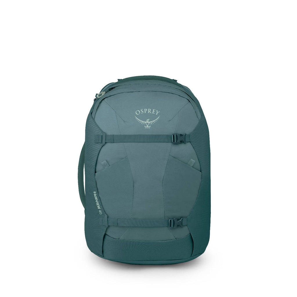 Front view of the Fairview 40 Travel pack in the color Cascade Blue - Torrent Blue