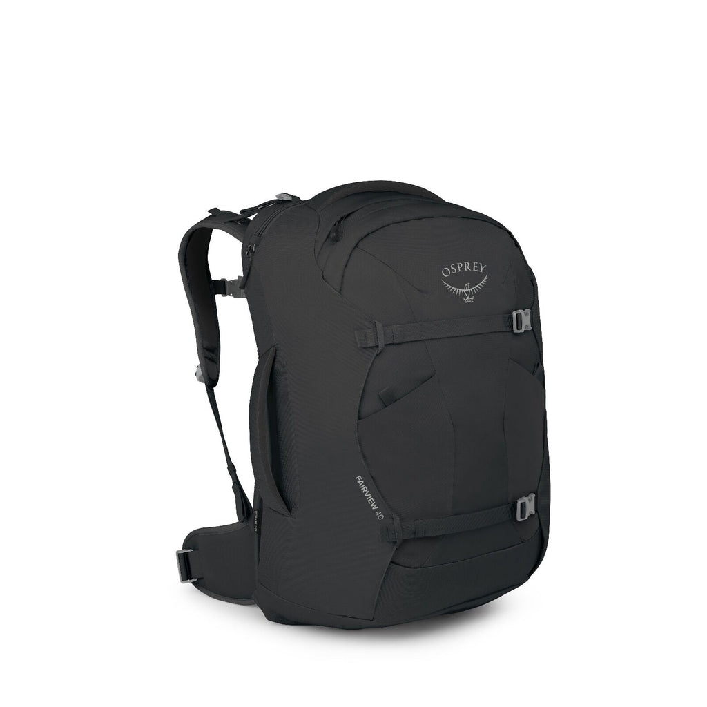 Side view of the Fairview 40 Travel pack in the color Black