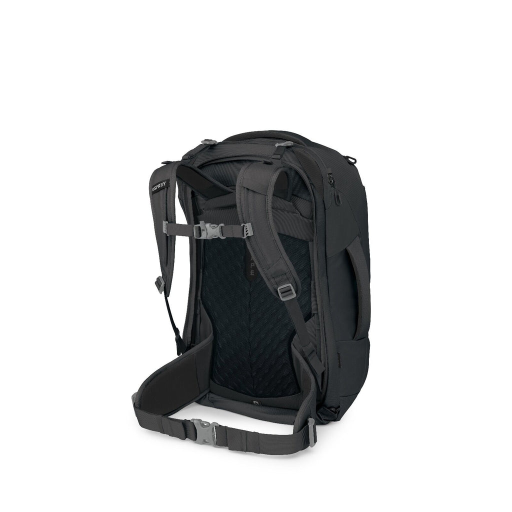 Sideback view of the Fairview 40 Travel pack in the color Black