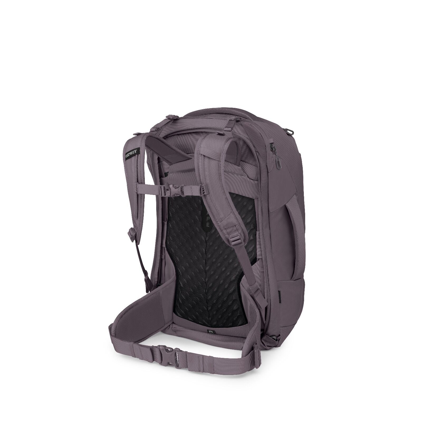 Sideback view of the Fairview 40 Travel pack in the color Graphite Purple