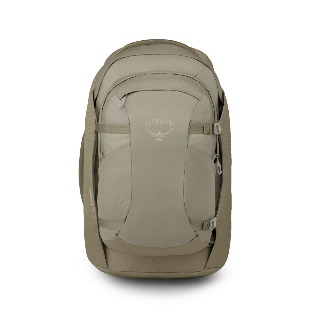 Front image of the Fairview 70 in sawdust olive tan