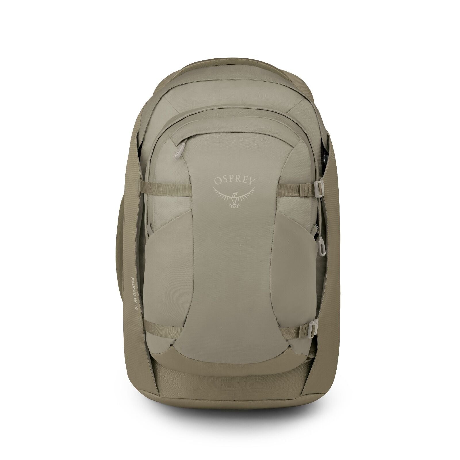 Front image of the Fairview 70 in sawdust olive tan