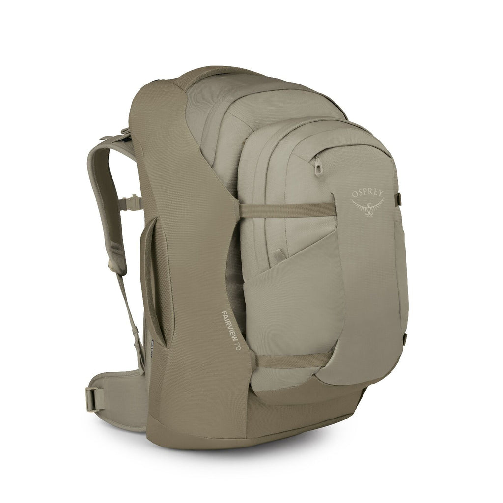 Side image of the Fairview 70 in sawdust olive tan