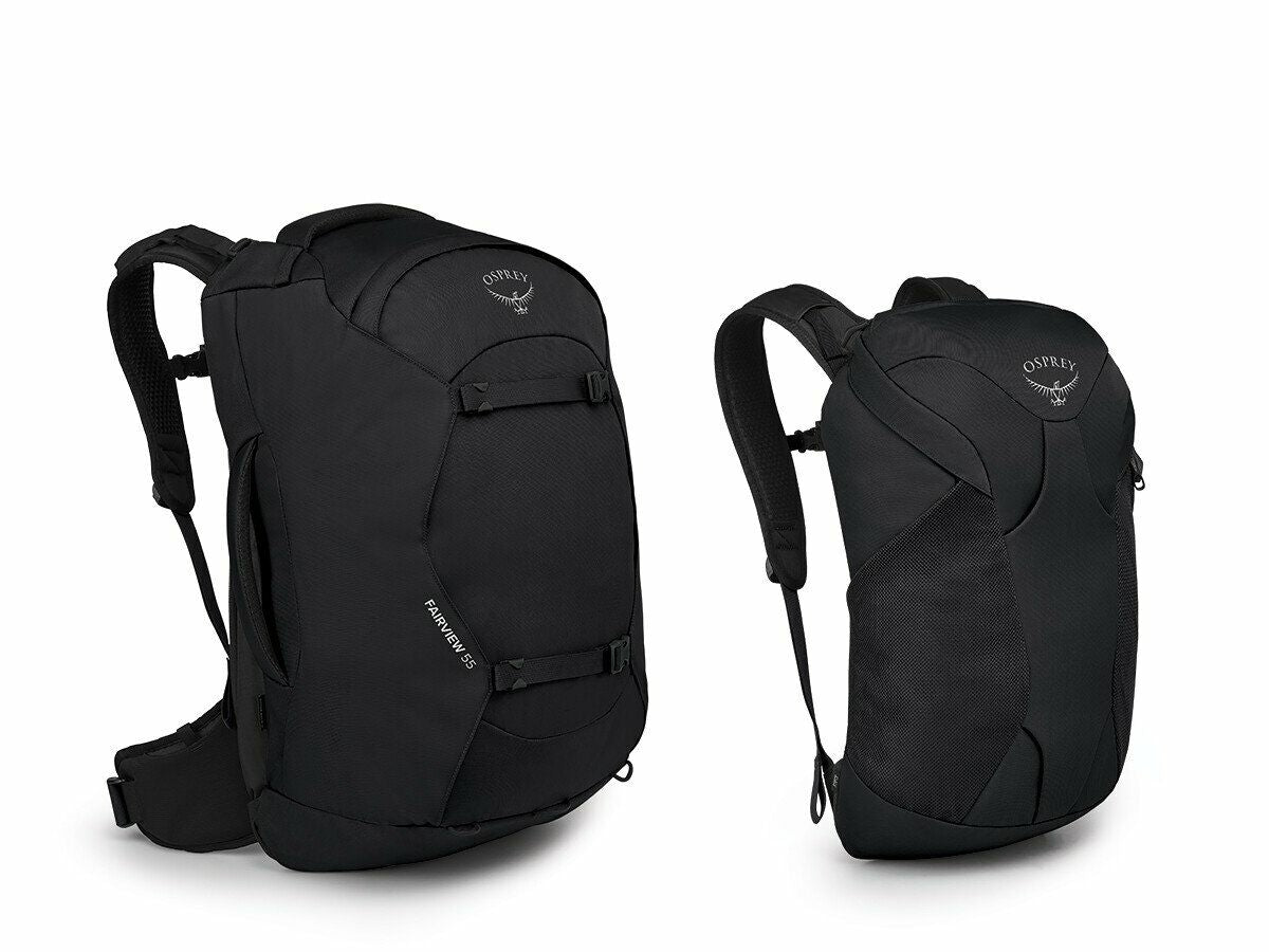 side view of the Fairview® 55 Travel Pack in color black