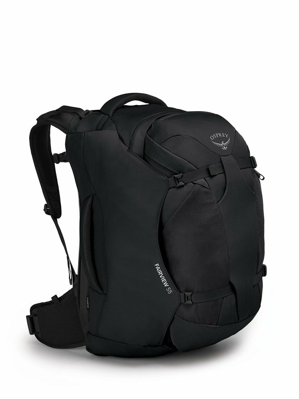side view of the Fairview® 55 Travel Pack in color black