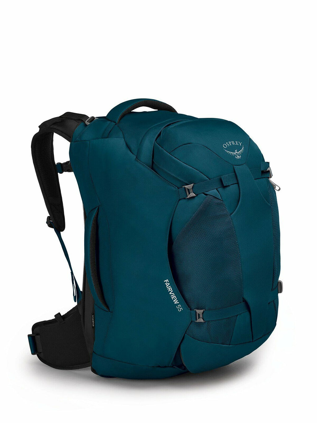 side view of the Fairview® 55 Travel Pack in color nightjungleblue