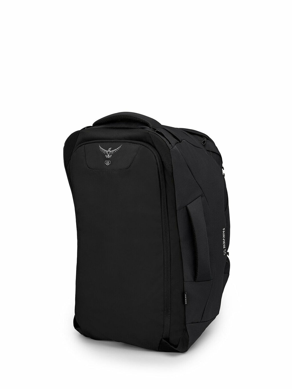 a 4/5 view of the Fairview® 55 Travel Pack in color black