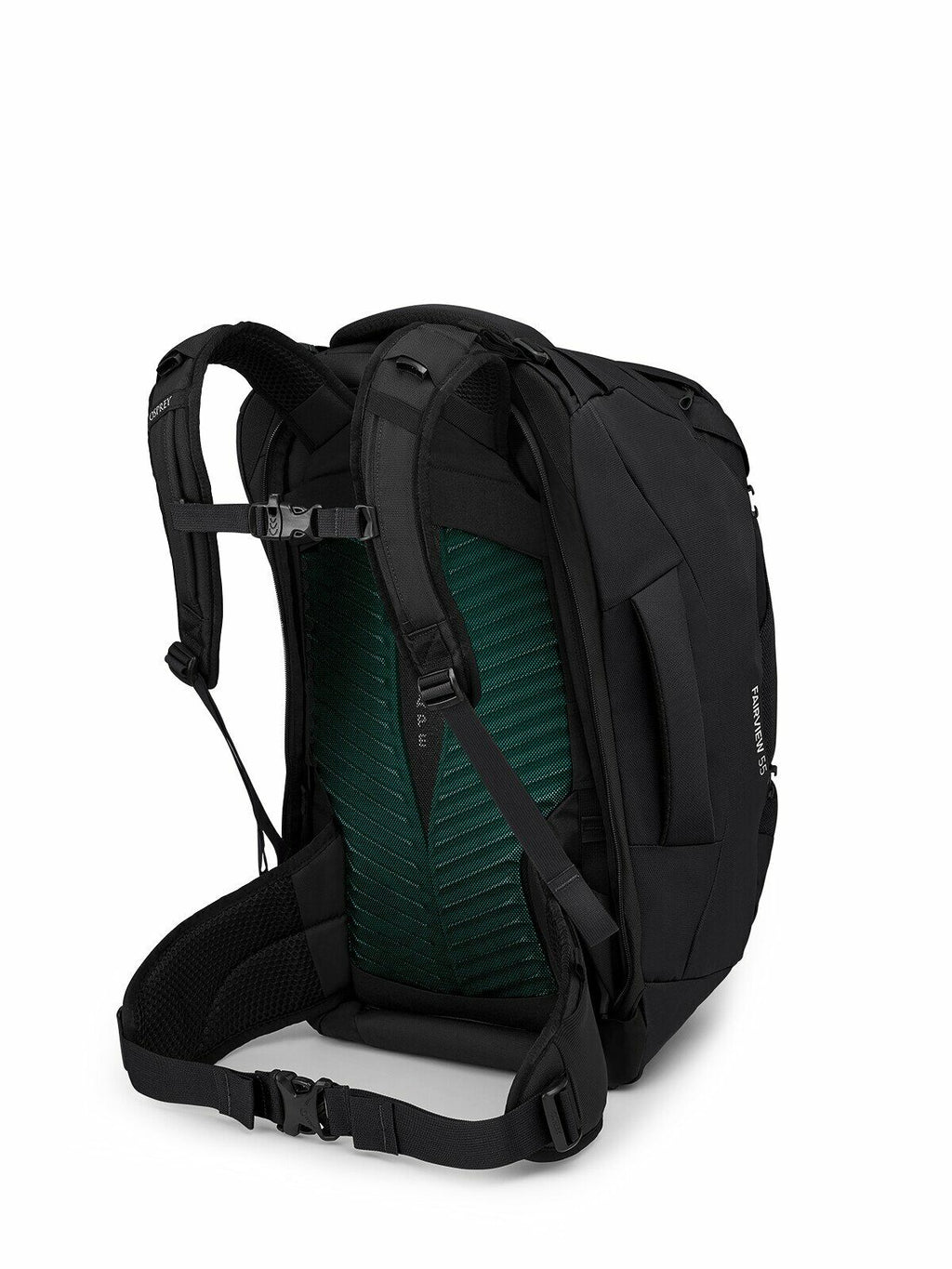 a 4/5 view of the Fairview® 55 Travel Pack in color black