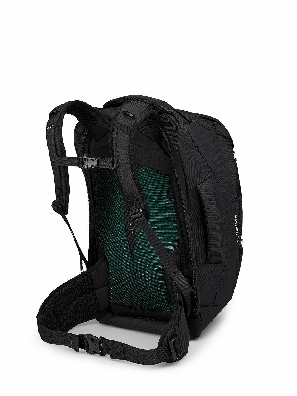 a 4/5 view of the Fairview® 55 Travel Pack in color black