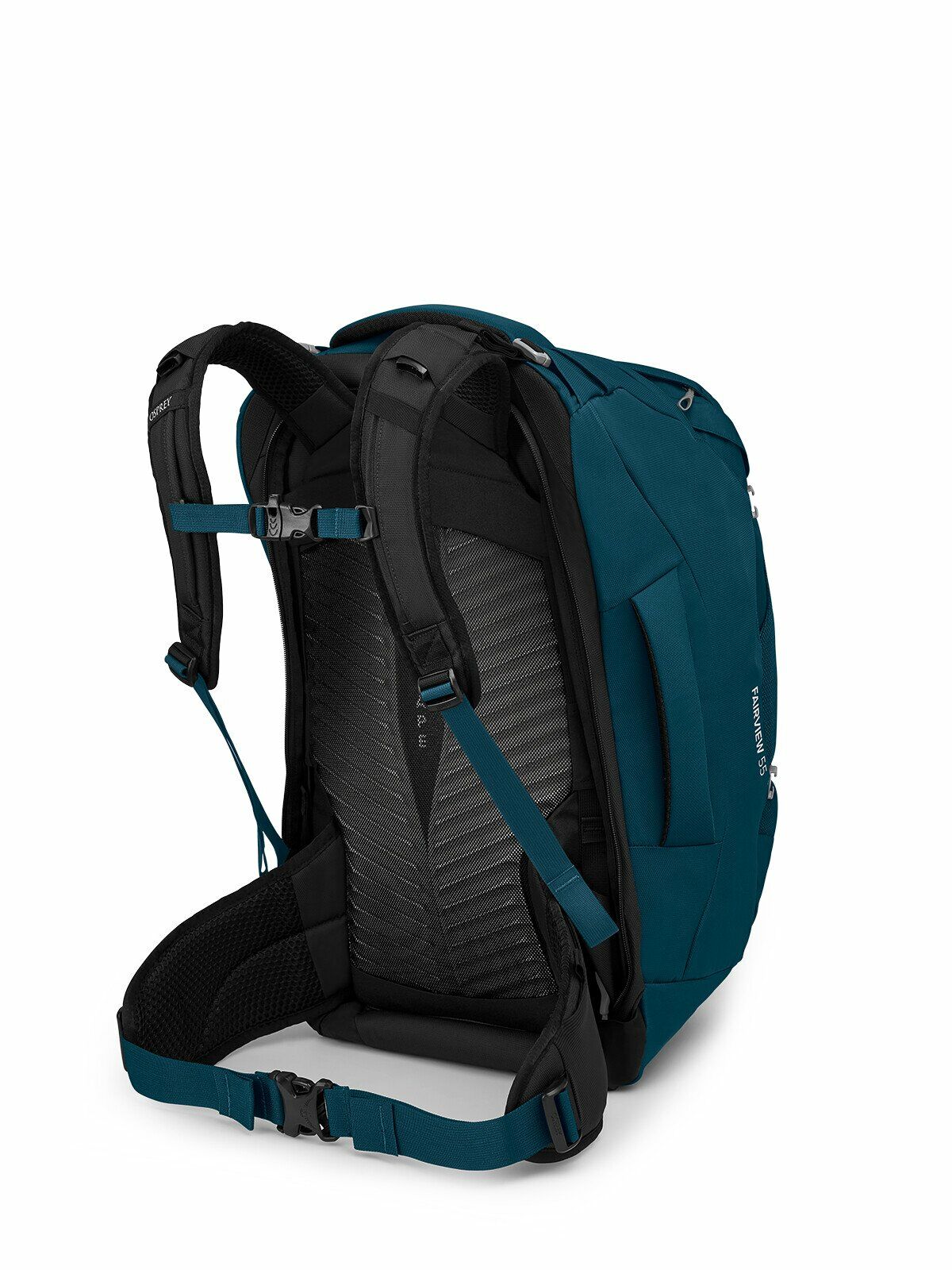 a 4/5 view of the Fairview® 55 Travel Pack in color nightjungleblue