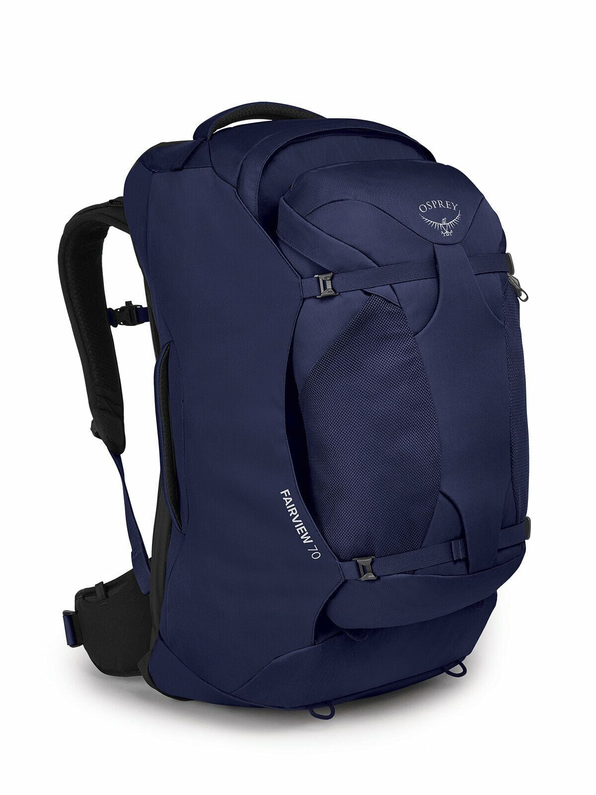 side view of the Fairview® 70 Travel Pack in color winternightblue