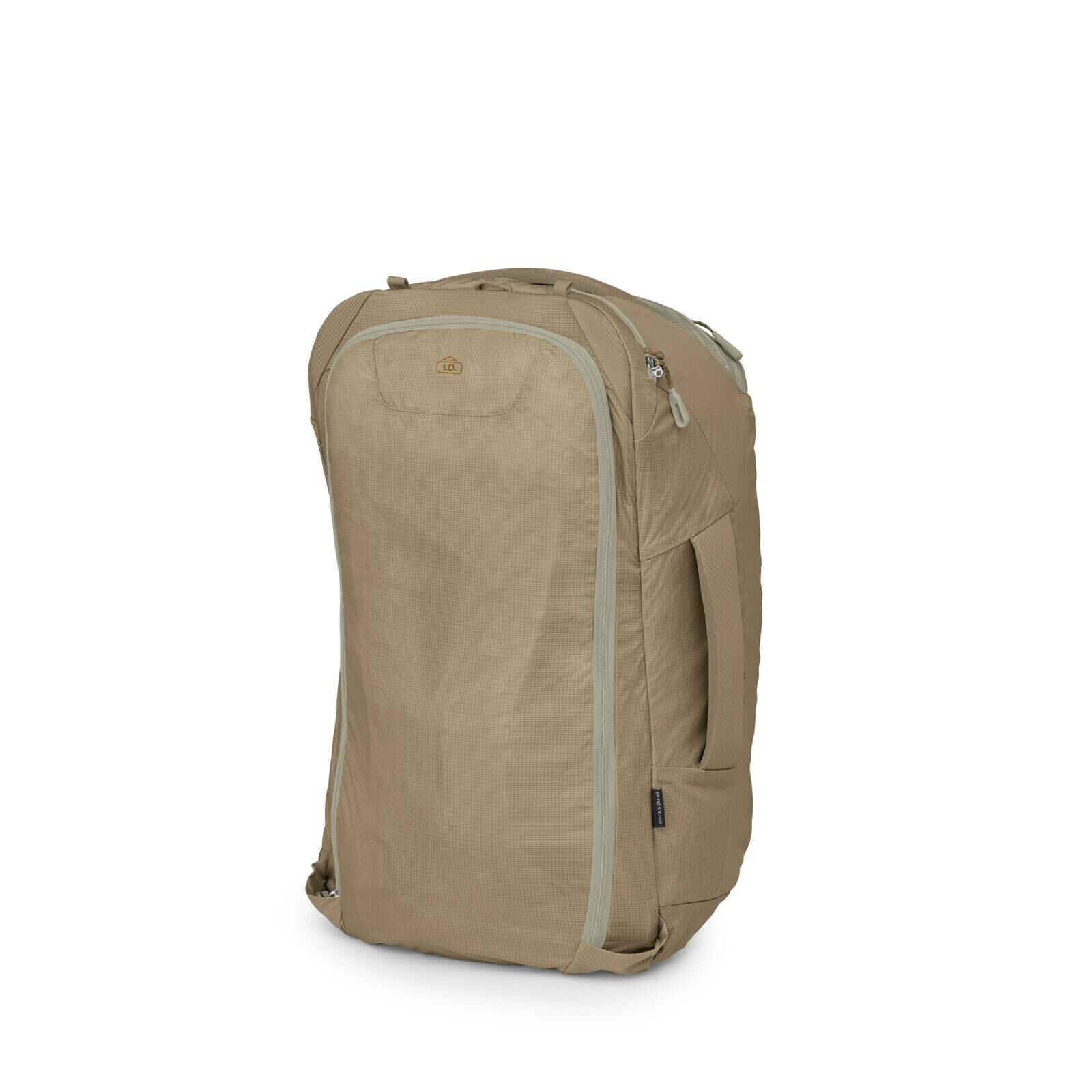 Sideback image of Osprey Farpoint 40 and Danner collaboration in the color Sandy Grey-Sawdust