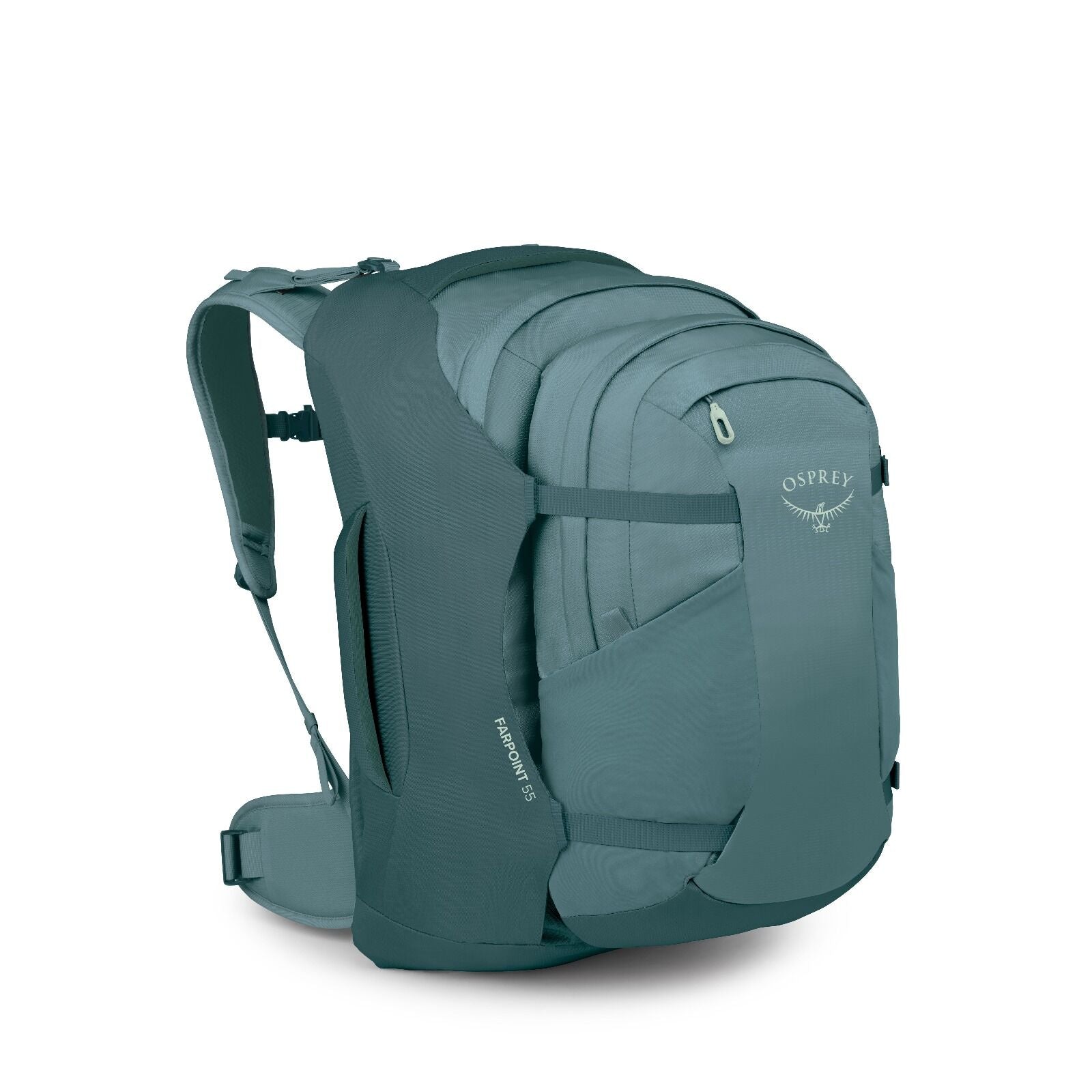 Side image of the Farpoint 55 in the color Cascade Blue